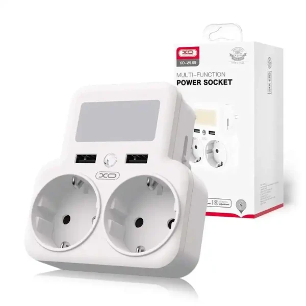 Smart Zidni Razdelnik sa policom XO WL09 (2AC+2USB 2.4A) beli