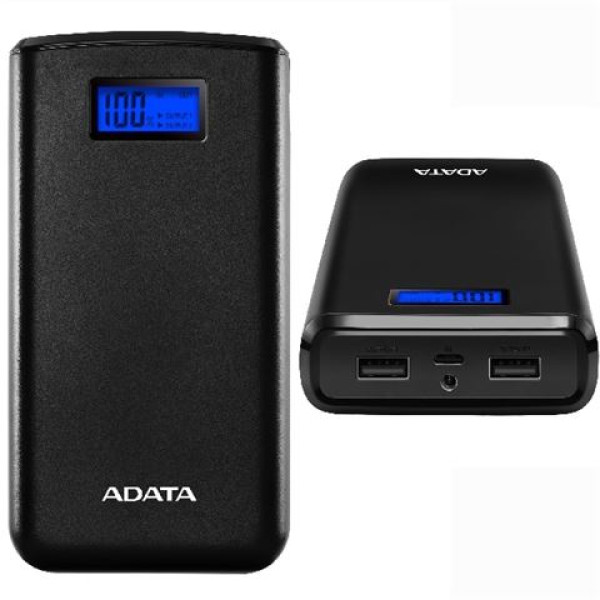 Adata Eksterna baterija, S20000D, 20.000mAh, Dual-USB, Crne boje