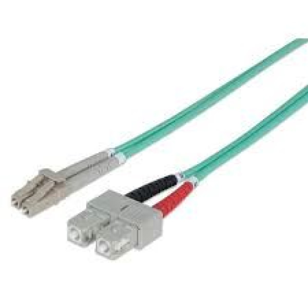 Intellinet Fiber Optic, MM, LCSC, 50125, OM3, 3m, Aqua