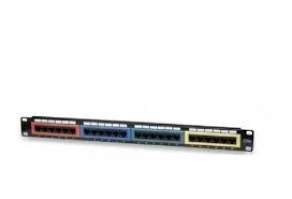 Intellinet Cat5e Color-Coded Patch Panel, 24-Port, 19, UTP, 1U