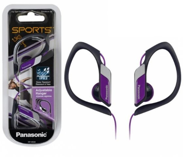 PANASONIC slušalice RP-HS34E-V ljubičaste, sportske, vodootporne