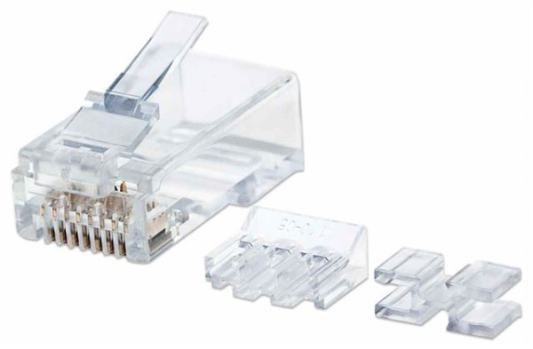 Intellinet 80Pack Cat6A RJ45 Modular Plugs, UTP, 2-prongs, 790666