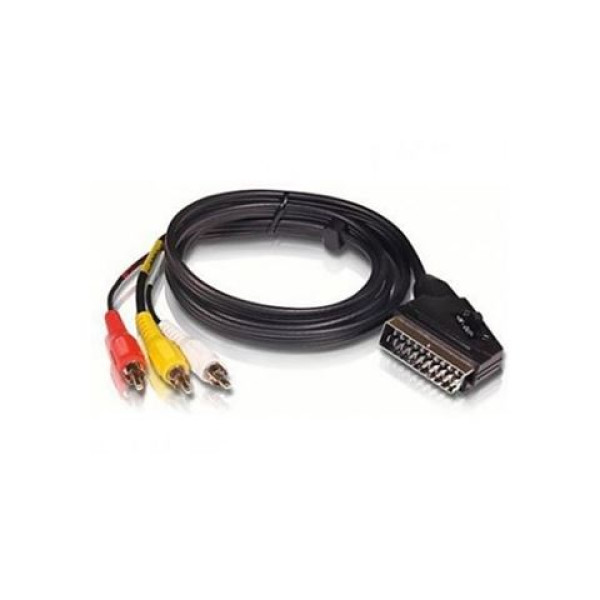 Kabl SCART na 3XRCA činč(M) sa prekidačem Linkom