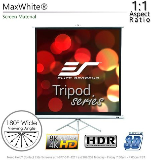 Projektor platno ELITE SCREENS Tripod1:1243x243belo (T136NWS1)