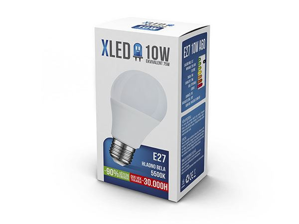 XLED Led Sijalica, E27 -10W, 220V, Hladno bela, 5500K, 850Lm