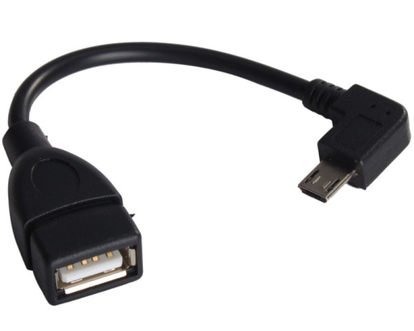 FAST ASIA Adapter USB 2.0 (F) to USB Micro (M) - OTG pod uglom 10cm crni