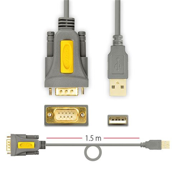 Adapter USB 2.0 na Serijski (RS232) sa kablom 1.5m AXAGON