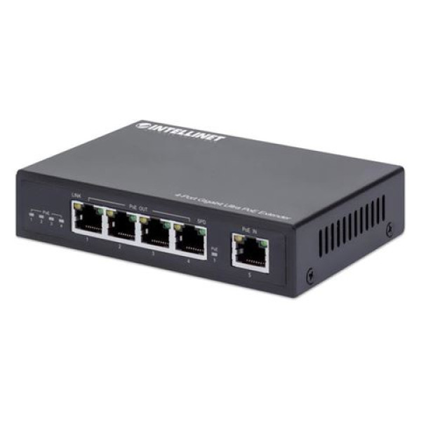 Intellinet 4-Port Gigabit Ultra PoE Extender, 100m, 90W PoE