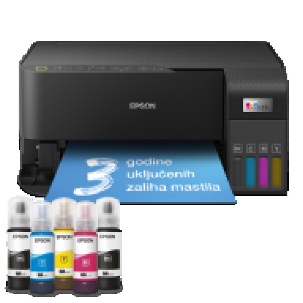 L3550 EcoTank, print-scan-copy, Color, A4, 4800X1200, USB, Wi-Fi, Manual Duplex ( C11CK59403 ) 