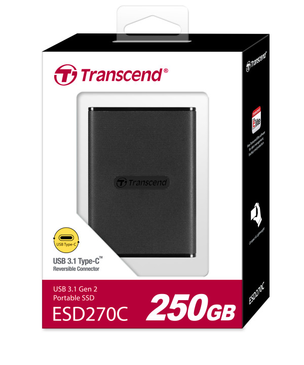 250GB, External SSD, ESD270C, USB 3.1 Gen 2, Type C ( TS250GESD270C ) 