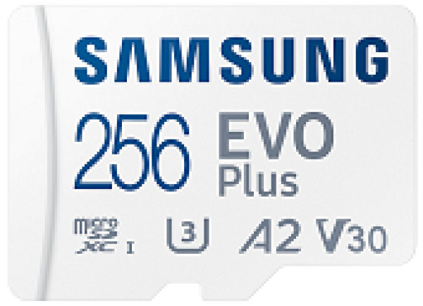 MicroSD 256GB, EVO Plus, SDXC, UHS-I U3 V30 A2, Read 130MB/s, for 4K and FullHD video recording, w/SD adapter ( MB-MC256KA/EU ) 