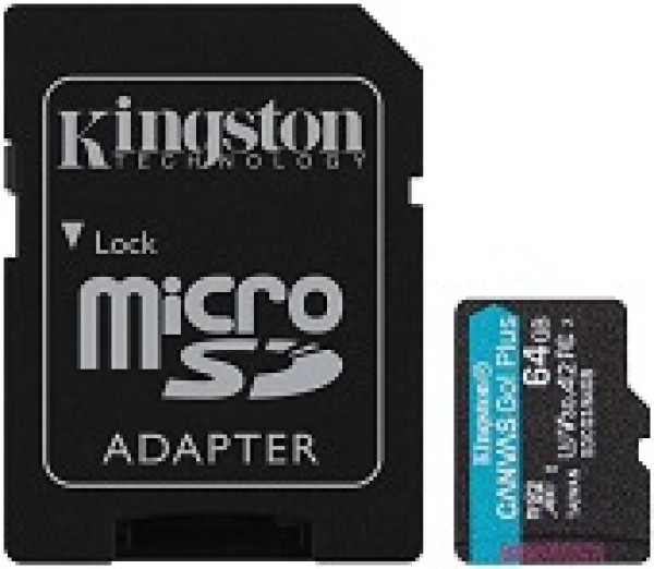 MicroSD 64GB, Canvas Go! Plus, Class10 UHS-I U3 V30 A2, Read up to 170MB/s, Write up to 70MB/s, for 4K and FullHD video  ( SDCG3/64GB ) 