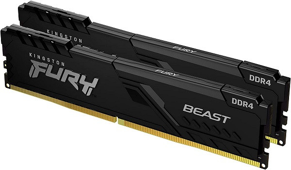 DDR4 64GB (2x32GB) 2666MHz [FURY BEAST], Non-ECC UDIMM, CL16 1.2V, 288-Pin 2Rx8, Memory Kit, w/Heatsink ( KF426C16BBK2/64 ) 