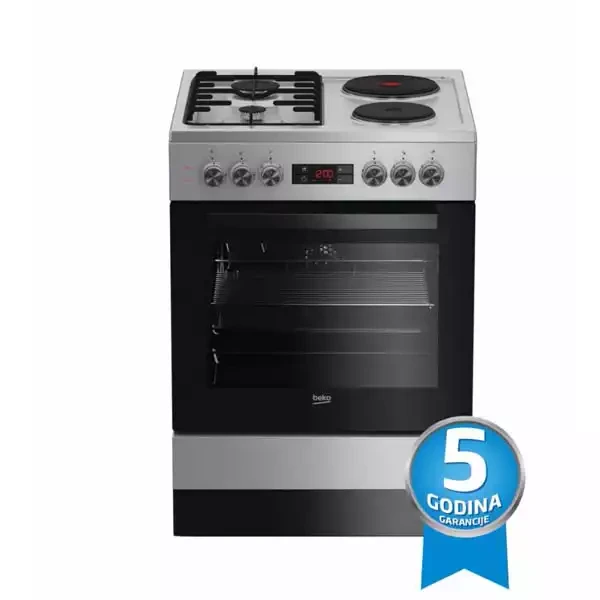 Kombinovanii šporet Beko FSE64320DS širina 60cm2x strujna ringla 2x plinska ringla