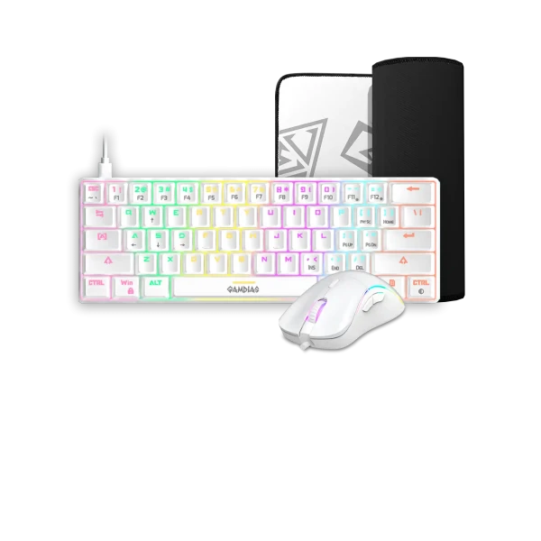 Tastatura + miš + podloga Gamdias Hermes E4 bela