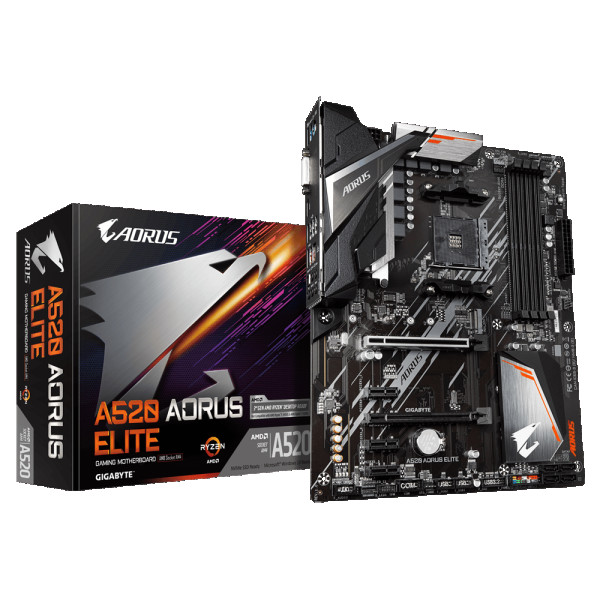 AM4 A520 Chipset, 4 xDDR4, Supports AMD Ryzen 5000 Series/ Ryzen 5000 G-Series/ Ryzen 4000 G-Series and Ryzen 3000 Serie ( A520 AORUS ELITE ) 