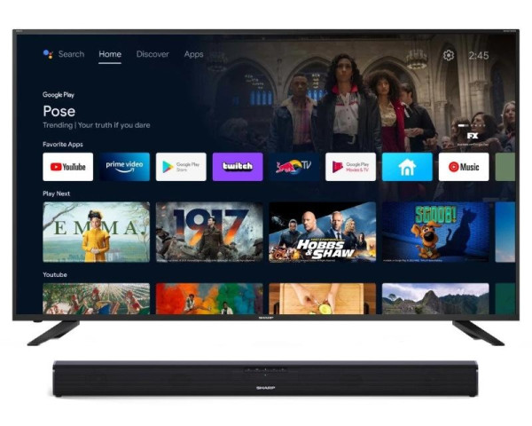 SHARP 70'' 70CL5 Android Smart Ultra HD 4K LED TV + HT-SB110 Soundbar zvučnik outlet