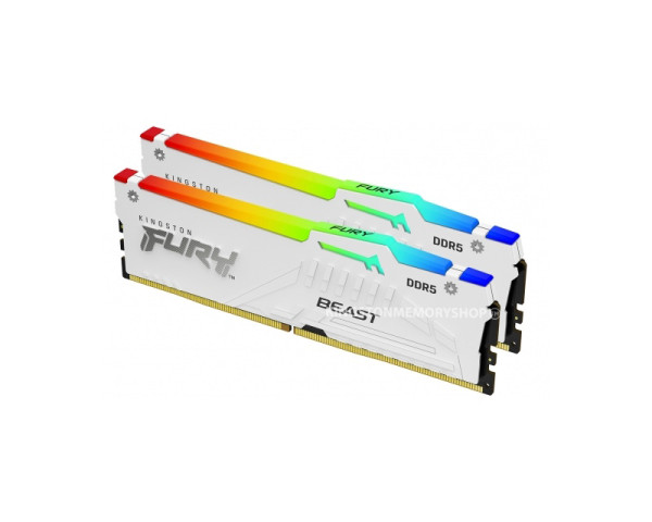 KINGSTON DIMM DDR5 64GB (2x32GB kit) 6400MTs KF564C32BWEAK2-64 FURY Beast White RGB EXPO