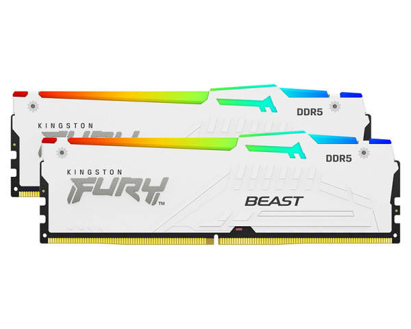 KINGSTON DIMM DDR5 32GB (2x16GB kit) 6800MTs KF568C34BWAK2-32 FURY Beast White RGB XMP