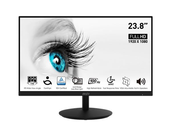 Monitor 24 MSI PRO MP242A Flat FHD IPS 100Hz 1xHDMIDPVGA