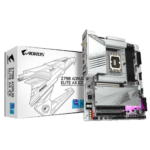 LGA1700, Z790 Chipset, DDR5 4x SMD DIMMs with XMP 3.0, 4xPCIe 4.0 x4 M.2 Connectors ( Z790 A ELITE AX ICE ) 