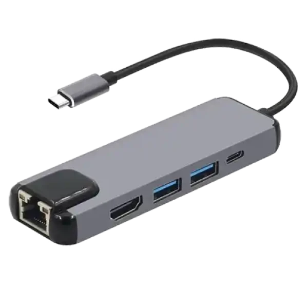 Adapter konverter Tip C - HDMI2xUSB 3.0Tip CRJ45 Linkom