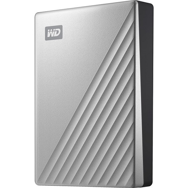 WD My Passport Ultra 4TB for Mac, USB3.2 Gen 1 Type-C (5Gbps), , Preformatted HFS+, Silver [External HDD] ( WDBPMV0040BSL-WESN ) 