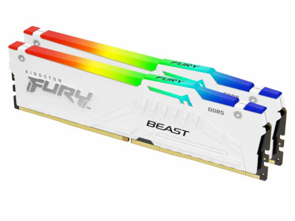 Memorija KINGSTON 64GB(2x32GB)DIMMDDR55200MHzCL36FURY Beast White RGB EXPO' ( 'KF552C36BWEAK2-64' ) 
