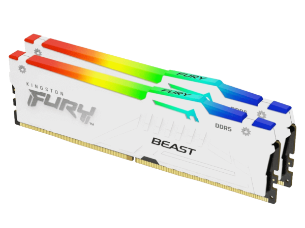 Memorija KINGSTON 64GB(2x32GB)DIMMDDR55600MHzCL40FURY Beast White RGB XMP' ( 'KF556C40BWAK2-64' ) 