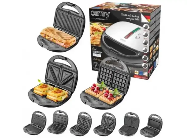 CARMY sendvic toster CR3057 6 u 1 izmenljive ploce 1200w