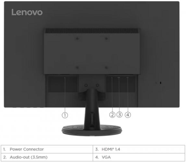 Monitor LENOVO D27-45 (Raven Black) Full HD, HDMI, VGA, FreeSync (67A5KAC6EU)