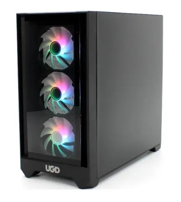 Kuciste Titan 2314, ATX, providna stranica, ugradjena 4xRGB kulera, Crno