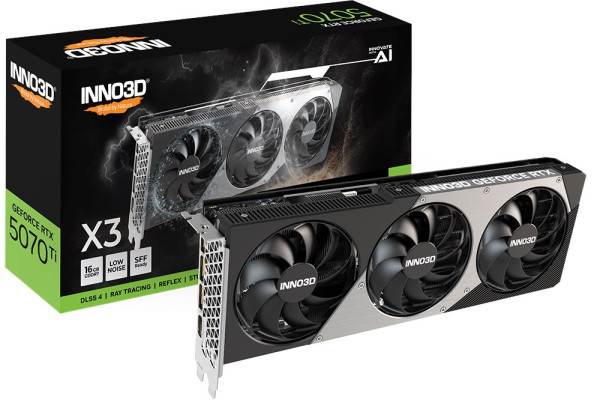 SVGA INNO3D RTX 5070 Ti 16GB Inno3D X3 OC GDDR7, N507T3-16D7-176068N