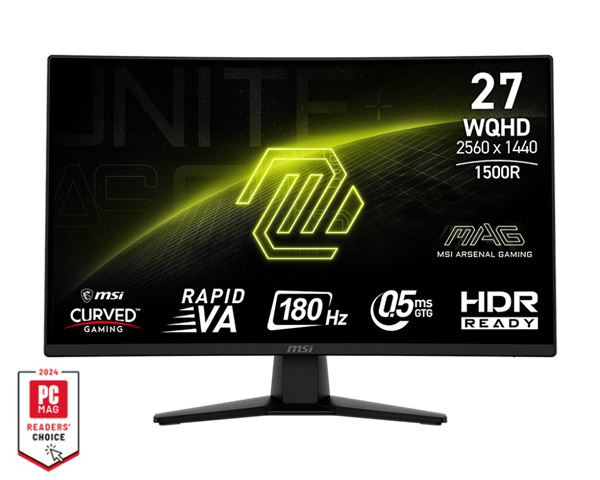 Monitor 27 MSI MAG 274CQF VA WQHD 180Hz DP2XHDMI Zakrivljen