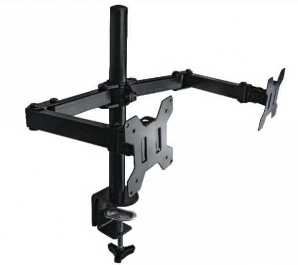 MA-DF2-01 Gembird Podesivi dupli stoni drzac za monitor, tilt,13-27 max.2x7kg