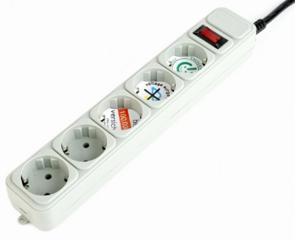 SPG3-B-6C * Gembird Produzni kabl sa zastitom 5 uticnica (3x1.5mm) 16A 1.8m grey (529)