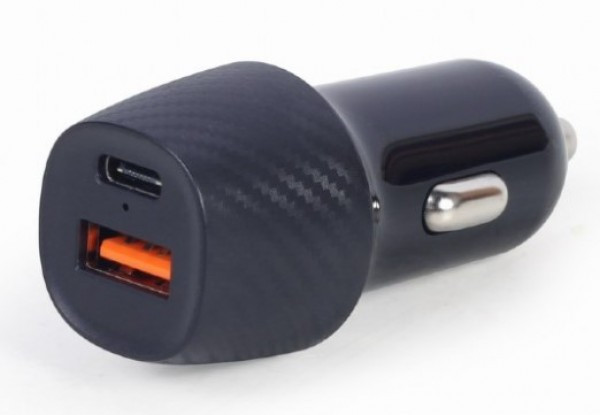 TA-U2QC3-CAR-02 Gembird QC3.0 brzi auto punjac 12V/1.5A, 9V/2A, 5V/3A, Type-C 12V/1.5A, 9V/2A, 5V/3A