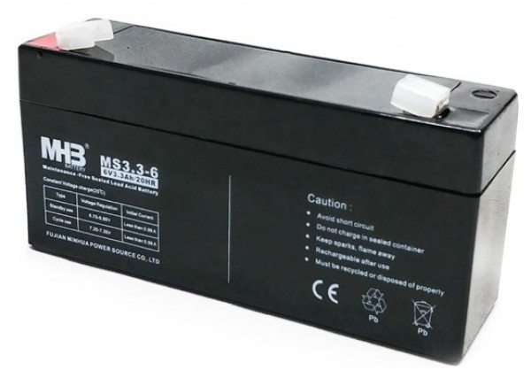 BAT-MHB MS 3.3-6 6V, 3.3Ah olovna AGM VRLA baterija bez odrzavanja 134x34x67mm