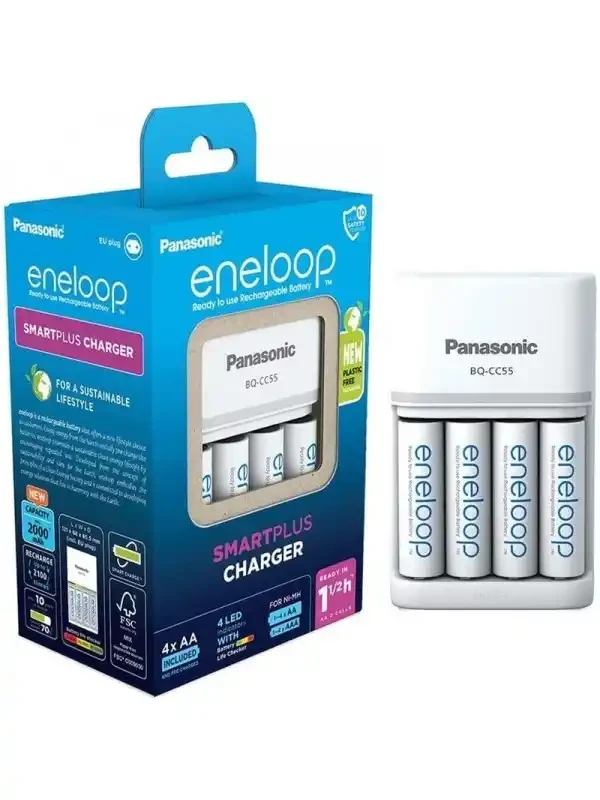 Punjač sa baterijama Panasonic Eneloop BQCC 55