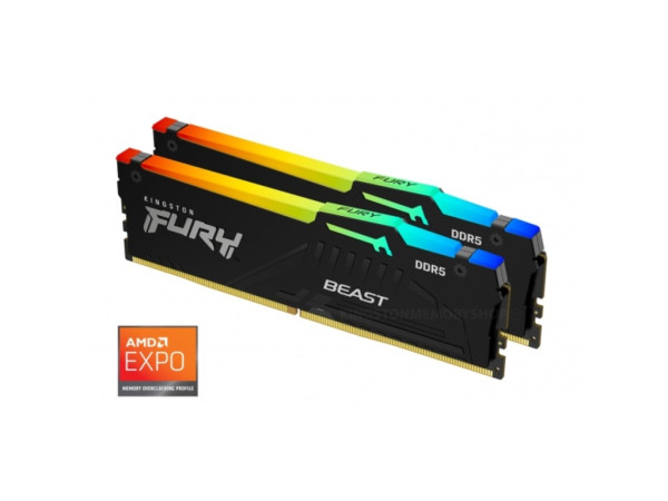 Memorija KINGSTON 32GB(2x16GB)DIMMDDR55600MHzCL36FURY Beast RGB EXPO' ( 'KF556C36BBEAK2-32' ) 