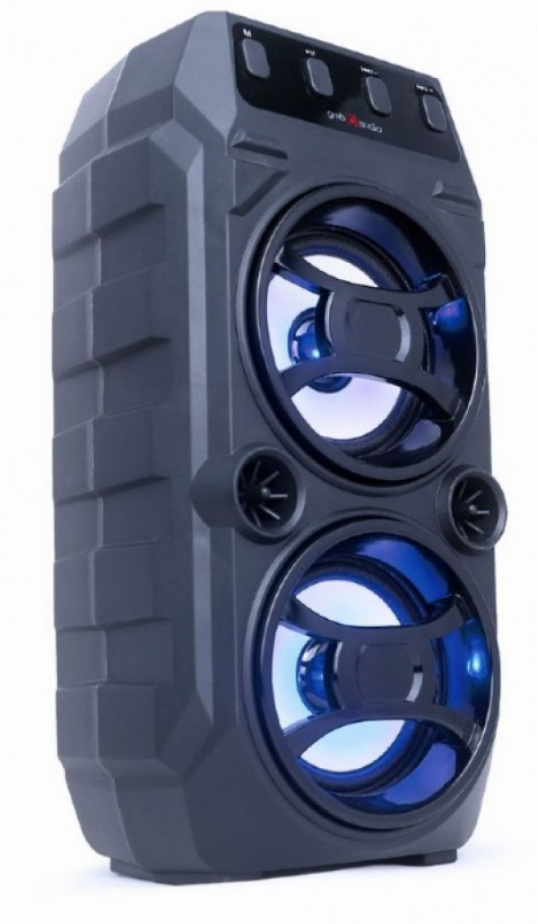 SPK-BT-13 Gembird Portable Bluetooth karaoke speaker 2x5W, FM, USB, SD, 3,5mm, MIC 6,35mm, LED,black