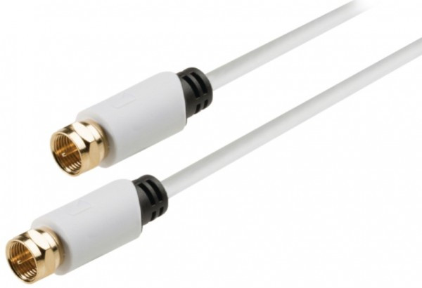 KNS41000W100 Antenski kabl F-muski na F-muski 10m, beli FO
