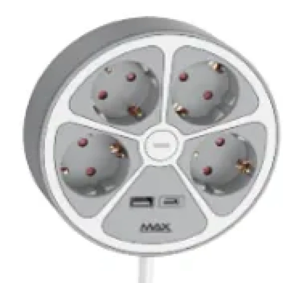 Produžni kabl sa prenaponskom zaštitom sa 4 utičnice MAX MPS-04UG-3M3mUSB portovi