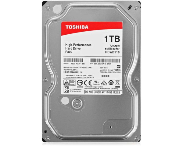 TOSHIBA 1TB 3.5 inča SATA III 64MB 7.200rpm HDWD110UZSVA P300 series outlet