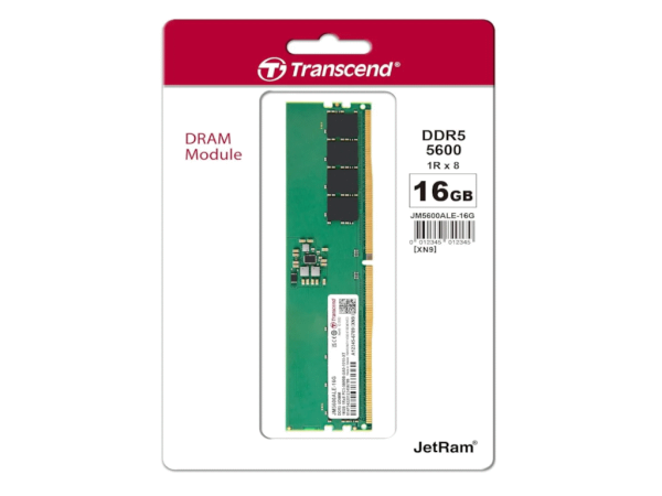 Memorija TRANSCEND 16GBDIMMDDR55600MHzCL46crna' ( 'JM5600ALE-16G' ) 