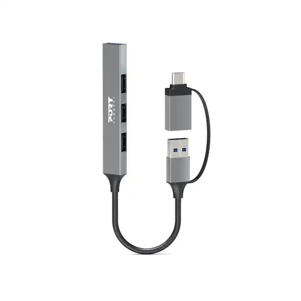 HUB Port Designs USB-C  USB-A  to 4 USB-A ports 480 Mbps SLIM