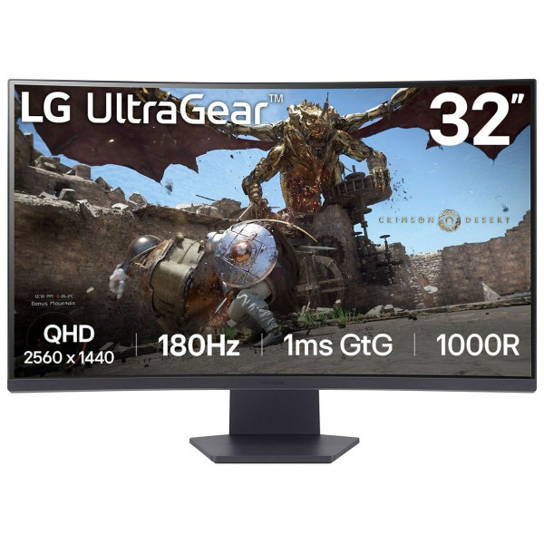 Monitor 31.5'' LG 32GS60QX-B VA 2560x1440180Hz1ms2xHDMIDPzakrivljeni