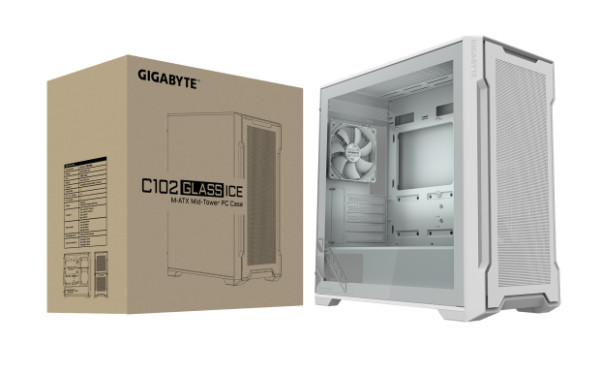 White, Mini ITX / Micro ATX, Bočna stranica od kaljenog stakla, 2x USB 3.0 priključka na I/O panelu, podrška za voden ( GB-C102GI ) 