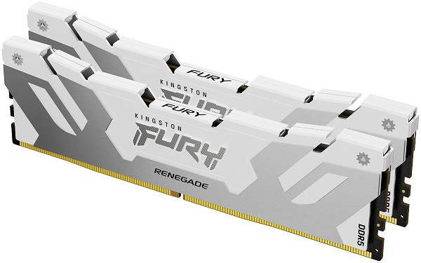 DDR5 64GB (2x32GB) 6400MHz [FURY RENEGADE], Non-ECC UDIMM, CL32 1.4V, 288-pin 2Rx8, Silver/White, Memory Kit, w/Heatsink ( KF564C32RWK2-64 
