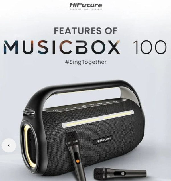 Zvučnici HiFuture MusicBox 100 70W bluetooth + 2 mikrofona, crni